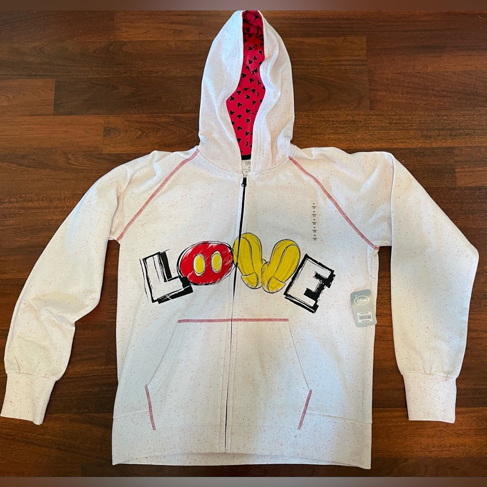 Disney Mickey Mouse LOVE Zip Up Hoodie